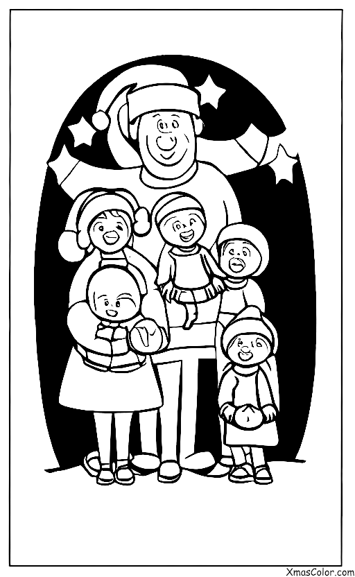 Noël / Achats de Noël: Une famille qui va chercher un sapin de Noël