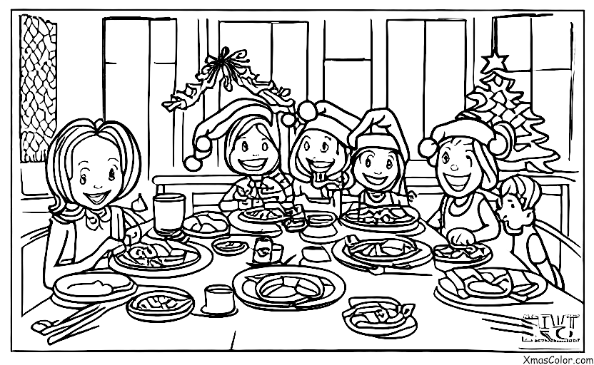Noël / Activités de Noël à l'intérieur: Manger le dîner de Noël