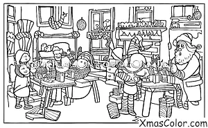 Noël / Amis: Papa Noël dans son atelier