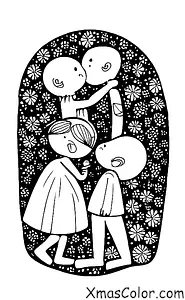 Noël / Amour: Un couple s'embrassant sous le gui