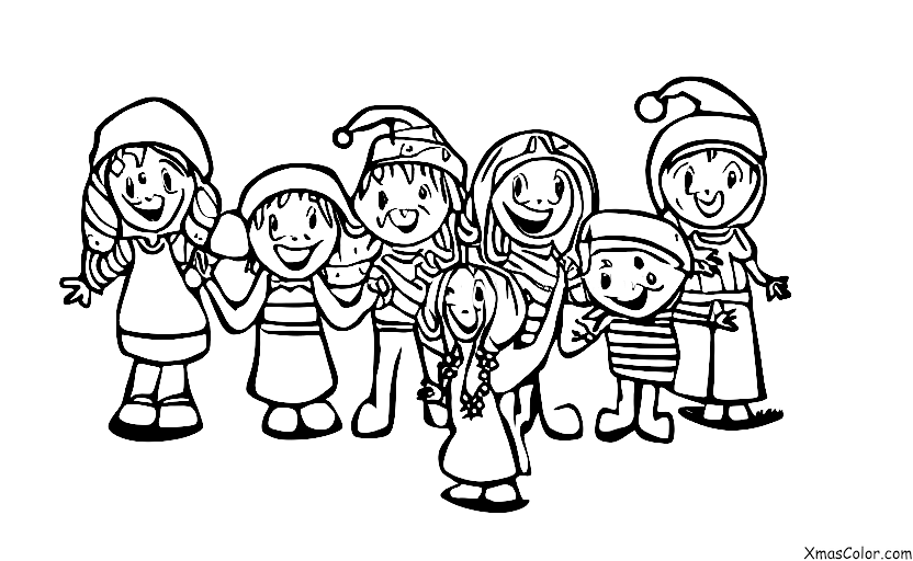 Noël / Amour: Un groupe d'amis qui chantent ensemble les chants de Noël