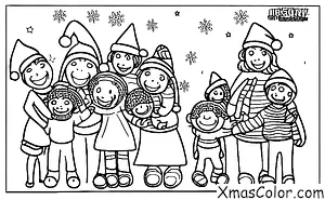 Noël / Amour: Une famille qui se fait un câlin