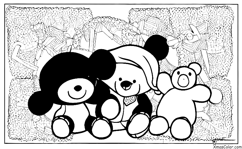 Noël / Amour: Une fille qui serre son ours en peluche