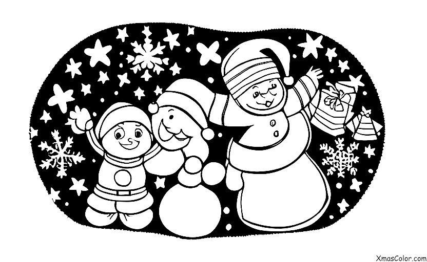Noël / Anges de neige: Un ange de neige et papa Noël
