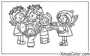 Noël / Anges de Noël: Un ange de Noël chantant des chants de Noël