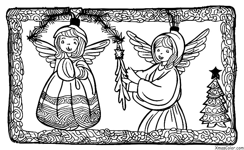 Noël / Anges de Noël: Un ange de Noël ornant un sapin de Noël