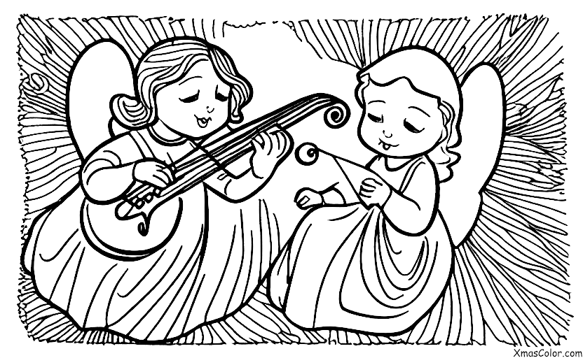 Noël / Anges de Noël: Un ange jouant du violon