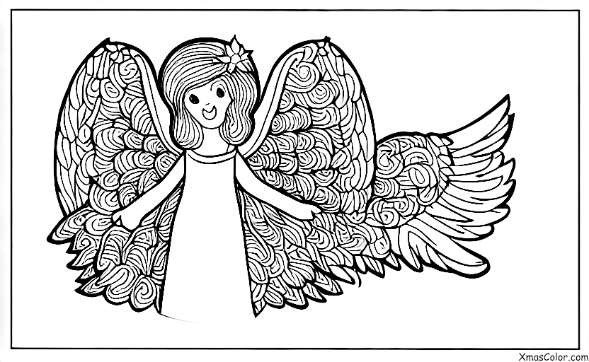 Noël / Anges de Noël: Un ange qui regarde du ciel