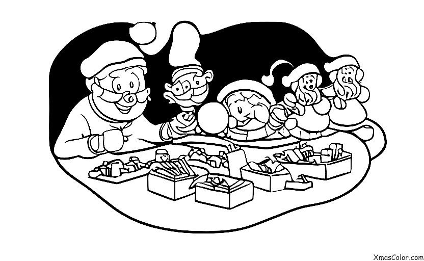 Noël / Atelier de Père Noël: Papa Noël est occupé au travail