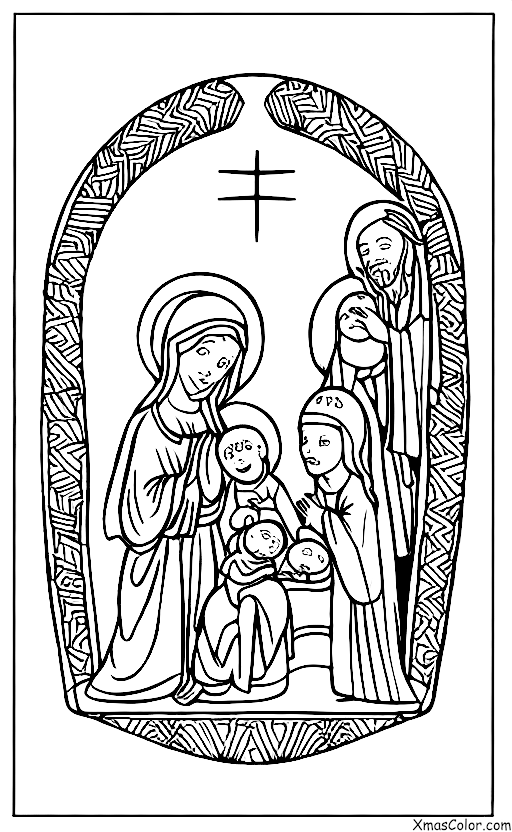 Noël / Avent: Sculpture de la Nativité avec l'Enfant Jésus