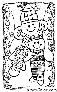 Noël / Bas de Noël: Bas de Noël avec un homme au pain d'épice