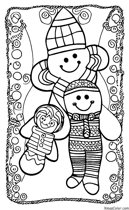 Noël / Bas de Noël: Bas de Noël avec un homme au pain d'épice