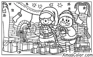 Noël / Bas de Noël: Bas de Noël avec un Père Noël