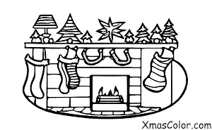 Noël / Bas de Noël: Cheminée