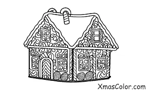 Noël / Bas de Noël: Maison en pain d'épices