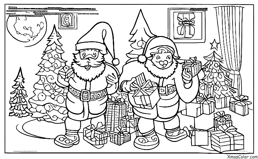 Noël / Bas de Noël: Père Noël au Pôle Nord