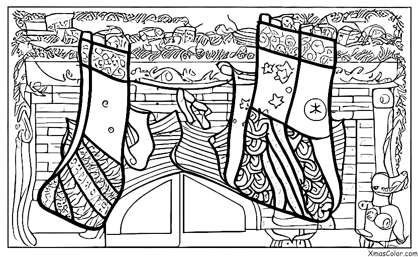 Noël / Bas de Noël: Une chaussette pleine d'argent
