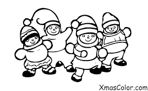 Noël / Bataille de boules de neige: Une bataille de boules de neige en cours