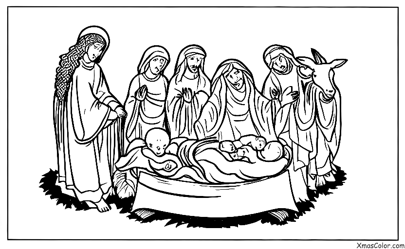 Noël / Bébé Jésus: L'ange Gabriel annonçant la naissance de Jésus-Christ aux bergers