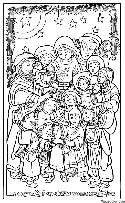 Noël / Bébé Jésus: Les bergers venus voir le berceau de Jésus