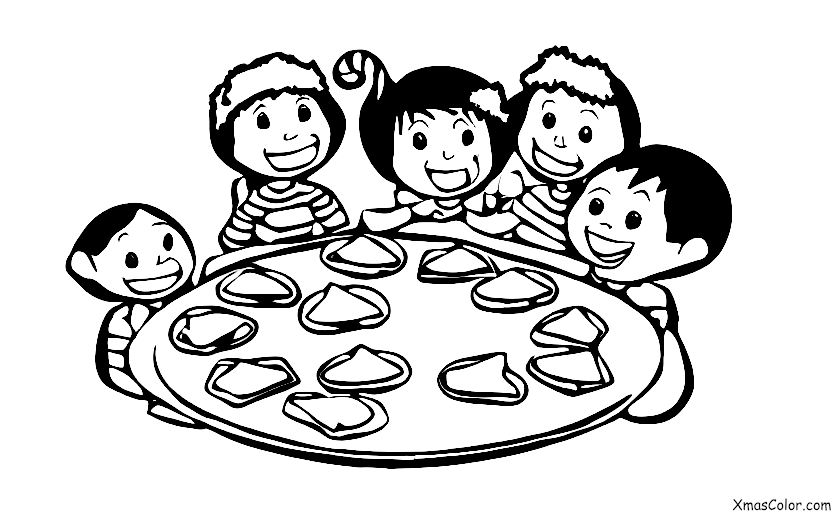 Noël / Biscuits de Noël: Enfants qui mangent des biscuits