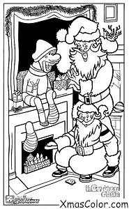Noël / Blitzen: Blitzen et le Père Noël discutant