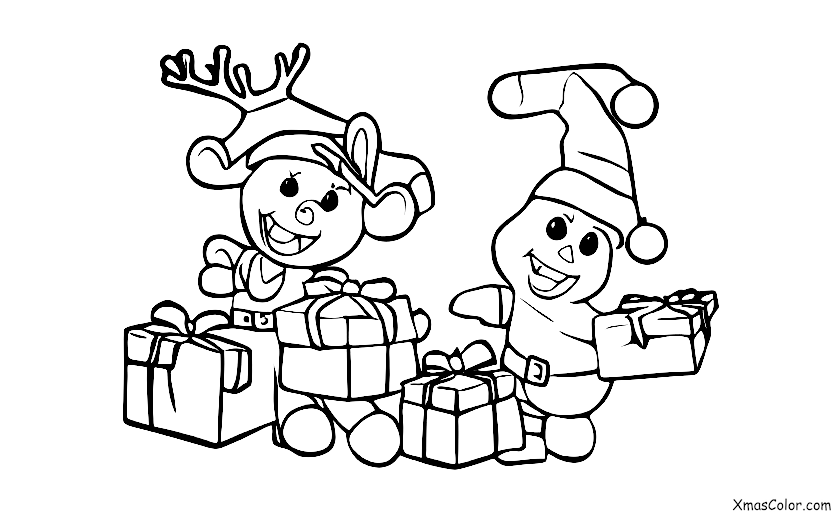 Noël / Blitzen: Blitzen livrant des cadeaux