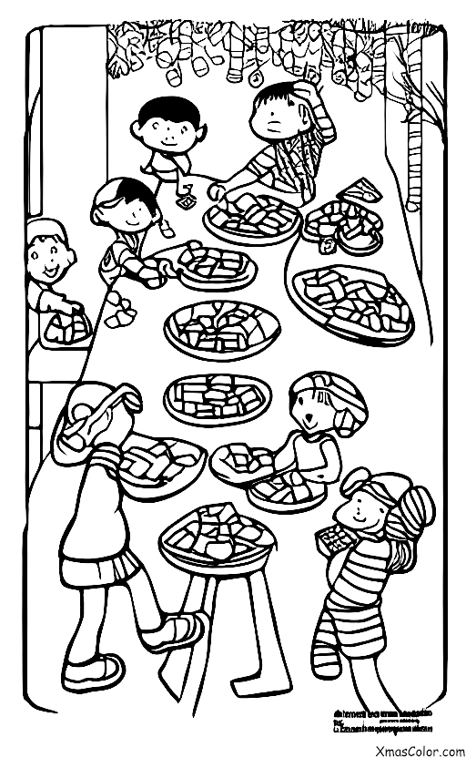 Noël / Bonbons: Enfants mangeant des bonbons