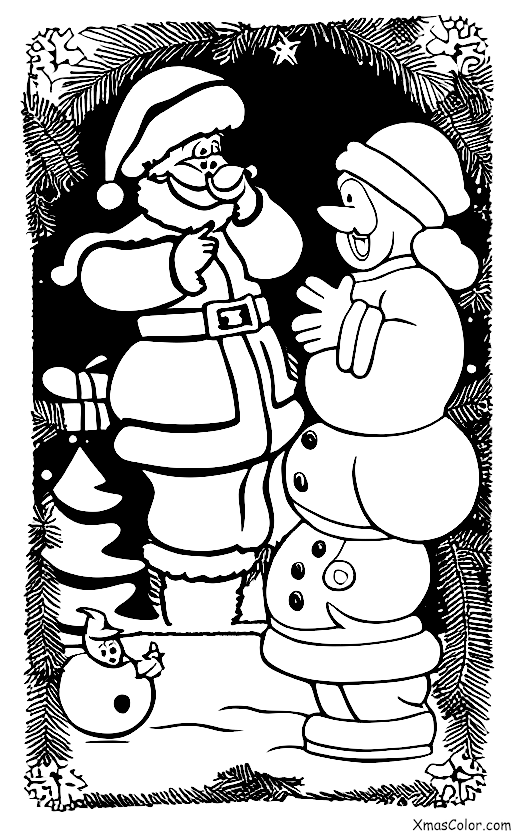 Noël / Bonhomme de neige pas gentil: Père Noël et Bonhomme de Neige