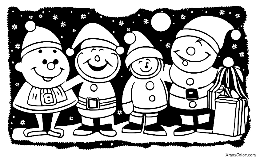 Noël / Bonhomme de neige: Bonhomme de neige et papa Noël