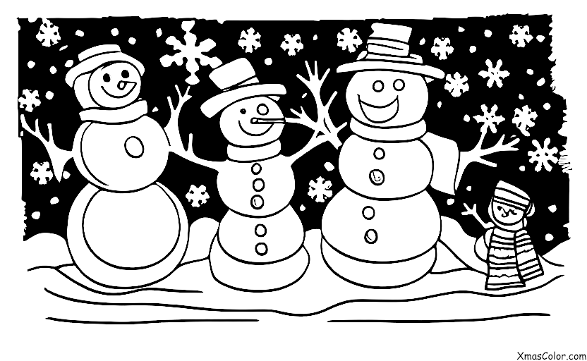 Noël / Bonhomme de neige: Le bonhomme de neige et les enfants