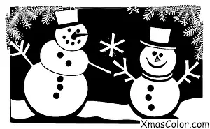 Noël / Bonhomme de neige: Un bonhomme de neige au milieu d'une tempête de neige