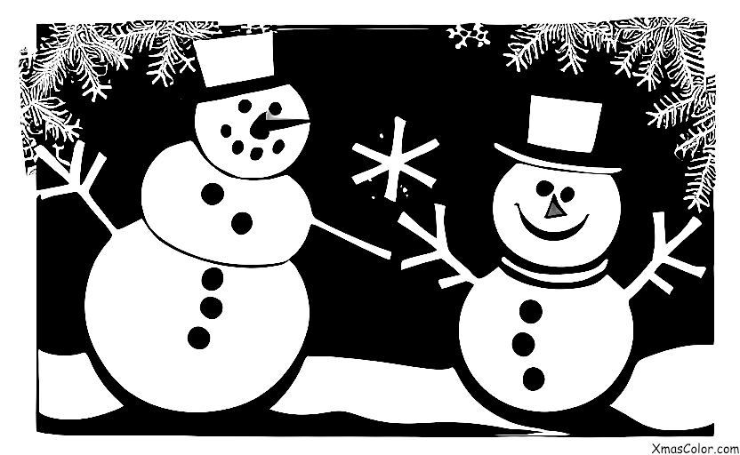 Noël / Bonhomme de neige: Un bonhomme de neige au milieu d'une tempête de neige