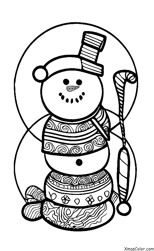 Noël / Bonhomme de neige: Un bonhomme de neige avec un chien
