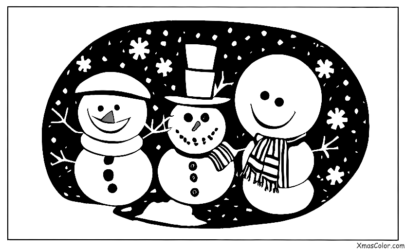 Noël / Bonhomme de neige: Un bonhomme de neige avec une écharpe et un nez en carotte