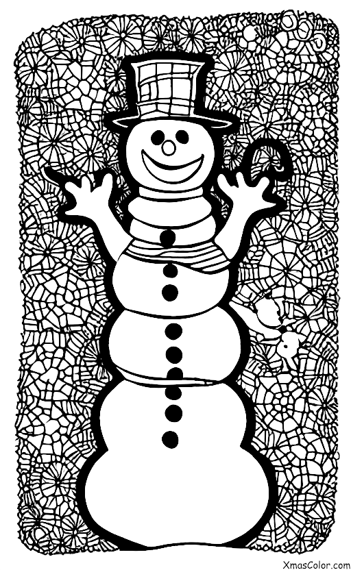 Noël / Bonhomme de neige: Un bonhomme de neige avec une souris