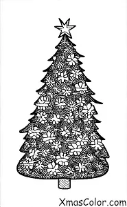 Noël / Bourdon: Les abeilles butinent un sapin de Noël