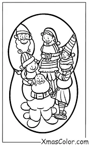 Noël / Cadeaux de Noël: Papa Noël et ses lutins emballent des cadeaux