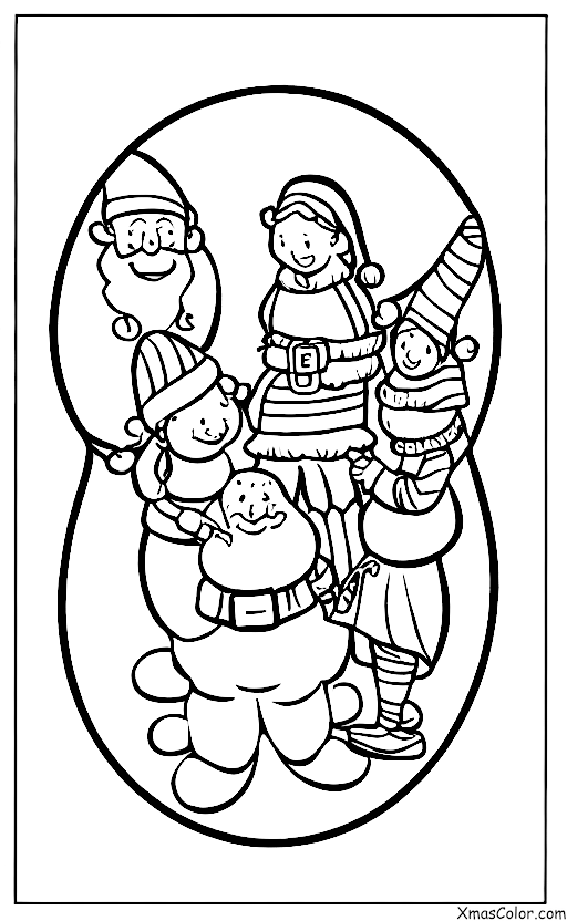 Noël / Cadeaux de Noël: Papa Noël et ses lutins emballent des cadeaux