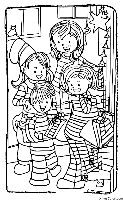 Noël / Ce que les gens font à Noël: Les enfants jouent avec leurs nouveaux jouets de Noël