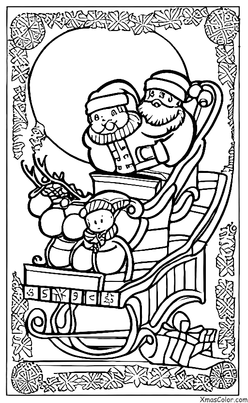 Noël / Ce que les gens font à Noël: Père Noël dans son traîneau