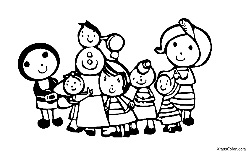 Noël / Ce que les gens font à Noël: Une famille ouvrant les cadeaux le matin de Noël