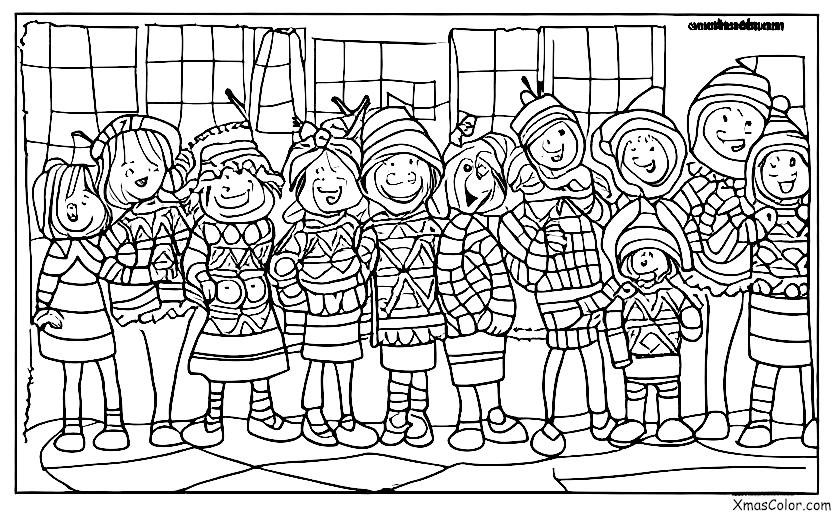 Noël / Chants de Noël: Un groupe d'adultes qui chantent des chants de Noël