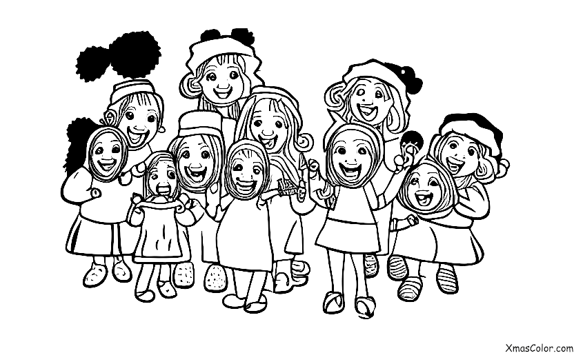 Noël / Chants de Noël: Un groupe d'enfants de la chorale