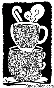 Noël / Chocolat chaud: Une tasse de chocolat chaud avec des marshmallows
