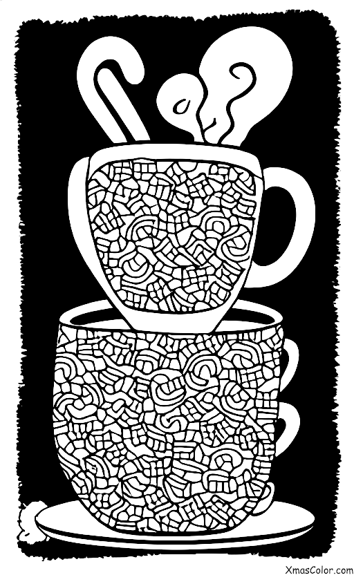 Noël / Chocolat chaud: Une tasse de chocolat chaud avec des marshmallows