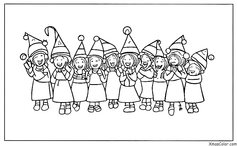 Noël / Choeur de Noël: Enfants qui chantent des cantiques de Noël