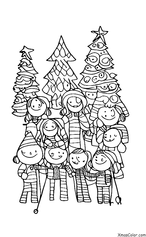 Noël / Choeur de Noël: Un groupe d'enfants chantant des chansons de Noël ensemble