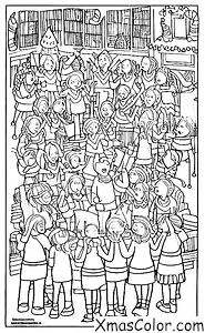 Noël / Choeur de Noël: Un groupe de personnes chantant des cantiques de Noël