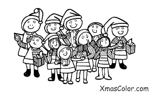 Noël / Choeur de Noël: Un groupe de personnes chantant des chants de Noël dans une église